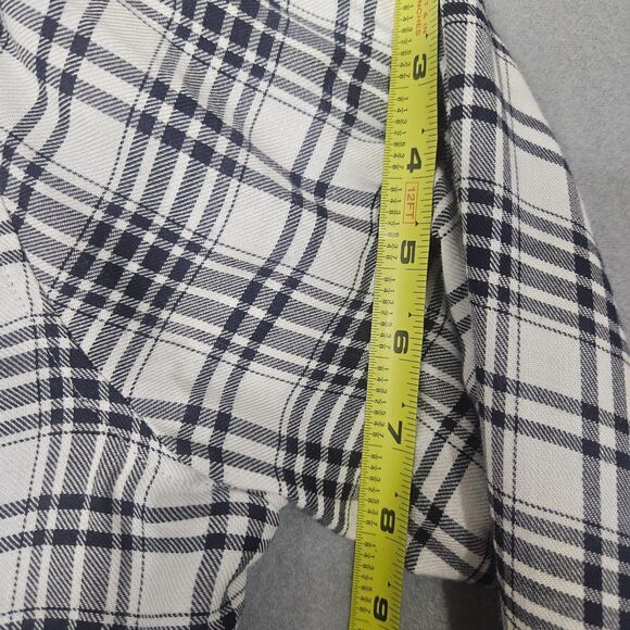 Talbots 1X Plaid Button Up Tunic Legnth Shirt Back Button Details - Picture 8 of 8